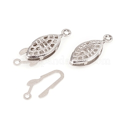 変色しにくい304ステンレススチール製のボックス留め具  馬の目  ステンレス鋼色  7x21x4mm  穴：1mm&nbsp;LS-STAS-G229-03P
