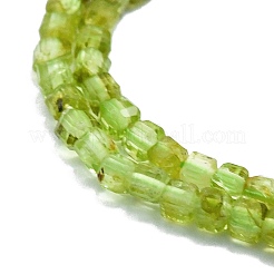 天然石ペリドットビーズ連売り  多面カット  キューブ  2x2x2mm  穴：0.6mm  約182個/連  15.16''~15.55''（38.5~39.5センチメートル）&nbsp;G-P457-B01-06