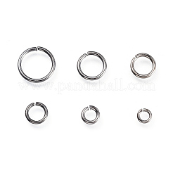真鍮製オープンタイプ丸カン  ラウンド  ガンメタ色  4~10x0.8~1mm  内径：2.4~8mm&nbsp;KK-JQ0001-01B