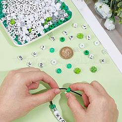 聖パトリックの日をテーマにしたDIYビーズキット  アクリルビーズ入り  プラスチックビーズ  ミックスカラー  6~11x7~11x6~9mm  穴：1~3.8mm  830個/セット&nbsp;DIY-SP0002-02