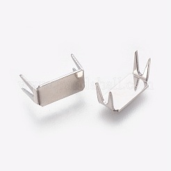 服装アクセサリー  真鍮ジッパーストッパートップボトムストップ  プラチナ  10x4.5x5.5mm&nbsp;LS-KK-WH0016-03C-P