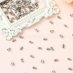 304ステンレススチール製イヤーナット  ピアスバックキャッチ  ステンレス鋼色  6x4.5x3.5mm  ピン：0.9mm  100個/箱&nbsp;STAS-YW0001-01P