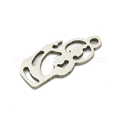 変色しない201ステンレススチールペンダント  セントジュードチャーム  レーザー切断  ステンレス鋼色  17x7.5x1mm  穴：1.5mm&nbsp;STAS-M015-04P
