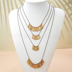 合金多層ネックレス  女性用スティックペンダントビブネックレス  ゴールドカラー  18.50インチ（47cm）〜29.92インチ（76cm）  約4個/セット&nbsp;WGE9503-01