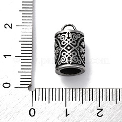 304ステンレスペンダント  コラム  アンティークシルバー  16x9mm  穴：3x3.5mm&nbsp;STAS-D301-08AS-01