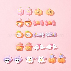 22個 11スタイル ハロウィンテーマ 不透明樹脂デコデンカボション  混合図形  14~28x20.5~31.5x8.5~11mm  2個/スタイル&nbsp;CRES-FS0001-15