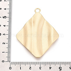 ラックめっき合金大きなペンダント  菱形  カドミウムフリー＆鉛フリー  マットゴールドカラー  57x44.5x3.5mm  穴：4mm&nbsp;PALLOY-N179-45MG