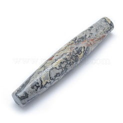 ナチュラルマップストーン/ピカソストーン/ピカソジャスパービーズ  穴なし/ドリルなし  ライス  73.5~77x13~13.5mm&nbsp;G-P393-O09