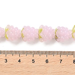 手作りランプワークビーズ連売り  ラズベリー  ピンク  12.5x12.5mm  穴：1.4mm  約20個/連  9.84''（25センチメートル）&nbsp;LAMP-Q036-05A