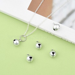 真鍮製ベルチャーム  クリスマスのために  ラウンド  プラチナ  10x8x8mm  穴：2mm&nbsp;KKB-C203-01