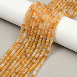 2連売り天然トパーズ翡翠ビーズ連売り  ロンデル  4x2mm  穴：0.8mm  約168個/連  15.08''（38.3センチメートル）&nbsp;G-PA0001-24B