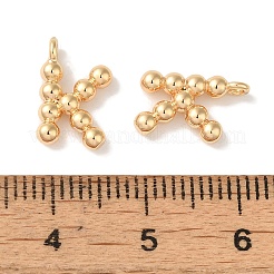 真鍮チャーム  カドミウムフリー＆ニッケルフリー＆鉛フリー  文字チャーム  18KGP本金メッキ  13x8x2mm  穴：1mm&nbsp;KK-S368-16G-K