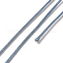 ナイロン編組糸  ジュエリー製作やマクラメ工芸用の中国結び紐  スチールブルー  0.8mm  約7~9m /ロール&nbsp;NWIR-N001-0.8mm-27