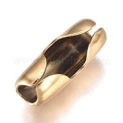 イオンプレーティング（IP）304ステンレススチールボールチェーンコネクター  ゴールドカラー  24~24.5x9.5~10.5mm  8mmボールチェーンに適合&nbsp;STAS-F242-04A-G
