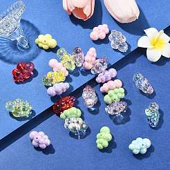 50PCSアクリルビーズ  ABカラーメッキ  雲  ミックスカラー  15~33x22.5~29.5x16.5~20.5mm  穴：2mm&nbsp;OACR-CJ0002-12