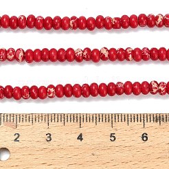 合成インペリアルジャスパービーズ連売り  染め  ロンデル  レッド  4x1.5mm  穴：0.7mm  約155個/連  14.96''（38センチメートル）&nbsp;G-L635-A09-4x2mm-01