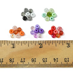 90g 5種類の不透明＆透明内側カラー 3/0つのガラスシードビーズ  丸い穴  ラウンド  ミックスカラー  4mm  穴：1.4~1.5mm  約18g /スタイル&nbsp;SEED-FS0001-15B