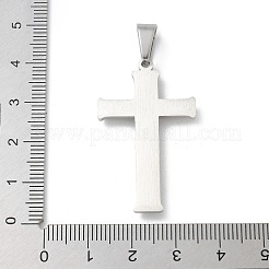 304ステンレスペンダント  クロスチャーム  ステンレス鋼色  38x23x4mm  穴：7.5x5mm&nbsp;STAS-G346-15P