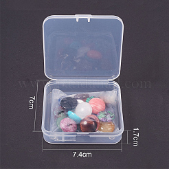 18種類の天然および合成宝石カボション  半円  16x6mm  1pc /カラー  18個/セット&nbsp;G-PH0034-24