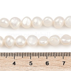 天然養殖淡水パールビーズ連売り  研磨両側  グレード6a+  リネン  7~8mm  穴：0.7mm  約47~49個/連  13.19''~13.58''（33.5~34.5センチメートル）&nbsp;PEAR-P064-20B-07A-02
