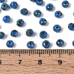 焼付塗装ガラスシードビーズ  ラウンド  多面カット  藤紫色  4~4.5x3~3.5mm  穴：0.9~1.2mm  約666個/50g&nbsp;SEED-N011-03A