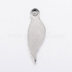 変色しにくい304ステンレススチールペンダント  ウイング  ステンレス鋼色  19x6x1.5mm  穴：1.5mm&nbsp;STAS-G172-43P