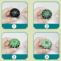 DIY刺繡手まりボールキーホルダーキット  鉄の針入り  巻き尺  綿糸  メタリックコード  ポリエステル糸  タッセル  アイアンアイピン  鐘  真鍮製パーツ  シャンパンイエロー  0.05cm  5色  1bundle / color  5束&nbsp;DIY-I064-A06
