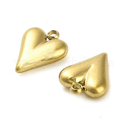 304ステンレスペンダント  ハートチャーム  14KGP本金メッキ  12x9.5x3mm  穴：1.4mm&nbsp;STAS-L022-108G-07