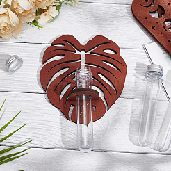 木製プラントホルダー  プラスチックビーズ収納チューブ付き  園芸植物サポート用  葉  170x150x6.5mm  2セット&nbsp;AJEW-MA0001-05C