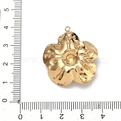 304ステンレスペンダント  花のチャーム  エナメルおよびABSプラスチック模造パール付き  PVD真空メッキ  18KGP本金メッキ  レッド  31x28x8.5mm  穴：1.8mm&nbsp;STAS-C174-13G-03