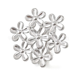 女性用304ステンレススチールカフオープンリング  花  ステンレス鋼色  usサイズ8（18.1mm）&nbsp;SA-CBAF040-08P