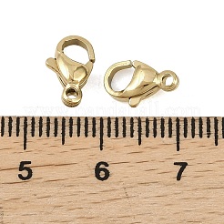 304ステンレススチール製ロブスタークロウ留め金  鏡面研磨仕上げ  イオンプレーティング（ip）  18KGP本金メッキ  10x5.5x4mm  穴：1.4mm  約29個/袋&nbsp;STAS-D218-01G-02