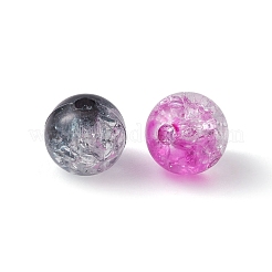 クリアクラックアクリルビーズ  ラウンド  ミックスカラー  8x7.5mm  穴：1.8mm&nbsp;CACR-YW0001-09A