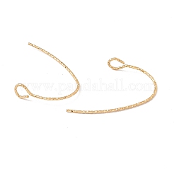 イオンプレーティング（IP）316サージカルステンレススチールピアスフック  垂直ループ付き  ゴールドカラー  15x23mm  穴：3x2.5mm  22ゲージ  ピン：0.6mm&nbsp;X-STAS-D183-04G