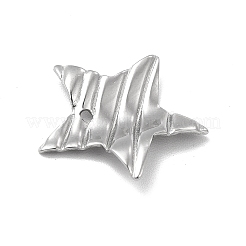 変色しない201ステンレススチールペンダント  星のチャーム  ステンレス鋼色  18x18.5x1mm  穴：1.2mm&nbsp;STAS-G296-03P
