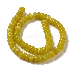 天然石レモンジェイド翡翠ビーズ連売り  ロンデル  10x6~6.5mm  穴：1mm  約59~61個/連  14.57~15.16インチ（37~38.5cm）&nbsp;G-G102-C07-01
