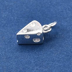 スターリングシルバーのチーズチャーム925個  丸カン付き  銀  11x6x4.5mm  穴：3.5mm&nbsp;STER-D306-06S