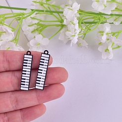 合金エナメルチャーム  ピアノの鍵盤チャーム  ブラック  32x3mm&nbsp;LS-PW-WG6869D-01
