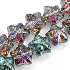 電気メッキガラスビーズセット  ヒトデ  混合スタイル  ミックスカラー  16.5x16.5x11.5mm  穴：1.4mm  約40個/連  24.41''（62センチメートル）&nbsp;EGLA-G037-07A