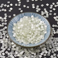 MIYUKIティラビーズ  日本製シードビーズ  2穴  （tl2591)シルクペールライトイエロー  5x5x1.9mm  穴：0.8mm  約118PCS /ボトル  10 G /ボトル&nbsp;SEED-JP0008-TL2591