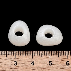レジンヨーロピアンビーズ  大きな穴の三角形ビーズ  ホワイト  15.5x12.5x11mm  穴：5mm&nbsp;RESI-Z030-03A