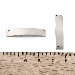 201 ステンレス鋼リンク/コネクター  カーブ四角形  空白タグのスタンプ  ステンレス鋼色  30x6x1mm  穴：1.4mm&nbsp;STAS-S158-05P