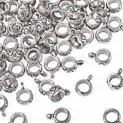 80 個のチベットスタイル合金チューブベイル  ループベイル  アンティークシルバー  10.5x4x7.5mm  穴：1.6mm&nbsp;FIND-TAD0001-06