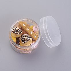 パンモチーフ樹脂カボション  模造食品  ミックスカラー  5.5x5cm  30個/箱&nbsp;CRES-X0010-09