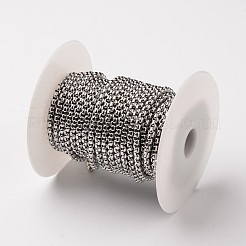 変色しにくい304ステンレススチールベネチアンチェーン  スプールで  溶接されていない  ステンレス鋼色  4x4mm  約32.8フィート（10m）/ロール&nbsp;CHS-L015-19