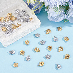 40個2色304ステンレススチールチャーム。足跡  ミックスカラー  12x10x3mm  穴：1mm  20個/カラー&nbsp;STAS-HY0002-10