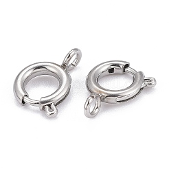 変色しない304ステンレススチールスプリングリング留め具  ステンレス鋼色  8x1.8mm  穴：2.5mm&nbsp;STAS-F224-02P-C