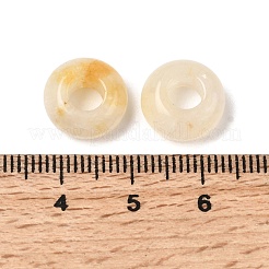 ナチュラルイエロージェイドヨーロッパビーズ  大穴ビーズ  ロンデル  14x7~8mm  穴：6mm&nbsp;G-G740-14x8mm-43