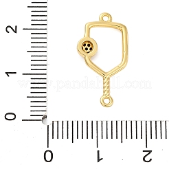 真鍮製ブラックエナメルコネクタチャーム  ピックルボール  ゴールドカラー  21x11x3mm  穴：1mm&nbsp;LS-KK-NH0005-02G
