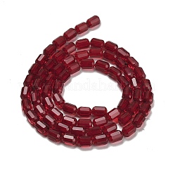 透明ガラスビーズ連売り  ファセットバレル  暗赤色  5~6x4mm  穴：1mm  約78~81個/連  15.94''~18.82''（40.5~47.8センチメートル）&nbsp;GLAA-G112-05B